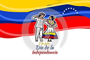 Translate: July 5, Independence day. Independence day dia de la independencia of Venezuela photo