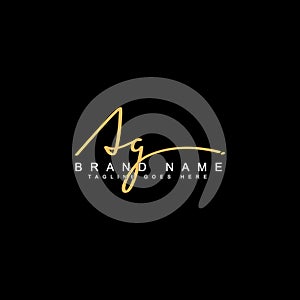 Initial Letter AG Logo - Handwritten Signature Logo photo