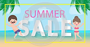 Summer Sale design template website banner, Sale promotional material for social media, poster, email, newsletter, ad, leaflet