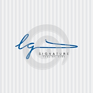 Initial Letter LG Logo - Handwritten Signature Style Logo photo