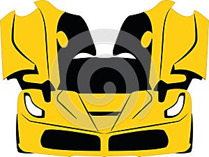 FERRARI YELLOW CAR IMAGE WITH EPS VECTOR