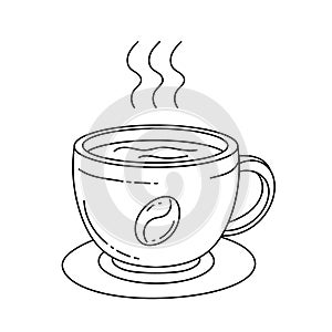 A Cup of coffee Thin line vector illustration
