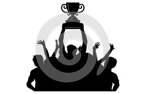 Champion Winners Trophy celebration silhouette