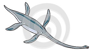 elasmosaurus dinosaur ancient vector illustration transparent background