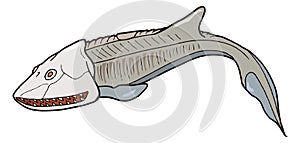 hemicycle fish dinosaur ancient vector illustration transparent background photo
