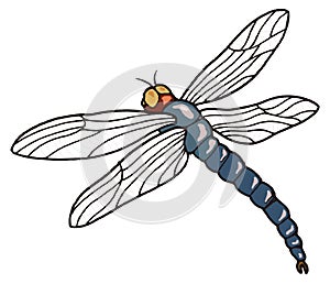meganura dragonfly dinosaur ancient vector illustration transparent background