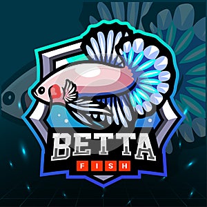 Betta fish mascot. esport logo design