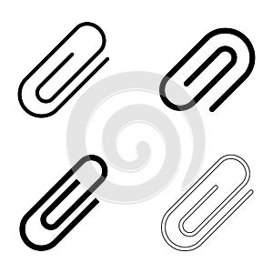 Collection of attachment icon vector png isolated on white background