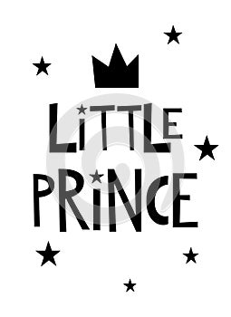 Little Prince Handrawn Letters with crown photo