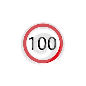 Signal limite de vitesse numÃÂ©ro 100 100 illustration vectorielle.
