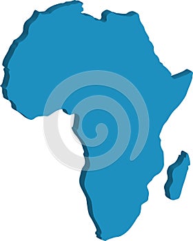 Isometric Flat Africa Map Vector photo