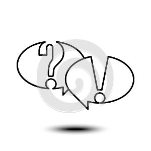 Question and answer marks with speech bubbles