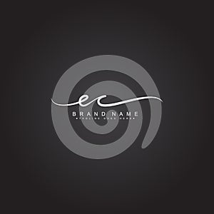 Initial Letter EC Logo - Handwritten Signature Logo for Alphabet E and C photo