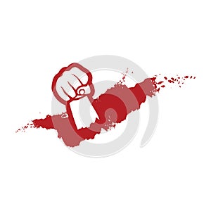 Hand fight rebelion symbol logo illustration design vector photo