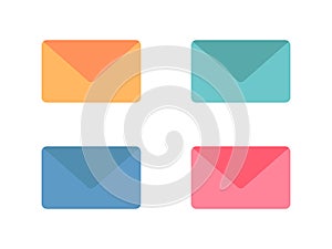 set of letter icons with different colors. flat vector illustrations.