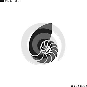 Nautilus shell. Isolated icon on white background