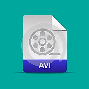 AVI file icon isolated on background