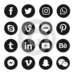 Collection of popular social media icons