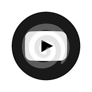 Black and white Youtube logo icon