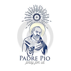 Saint Padre Pio vector Saint Pio of Pietrelcina logo Pio illustration photo