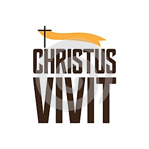 Christ is alive Christus Vivit logo Christ logo with Catholic symbol Church youth photo