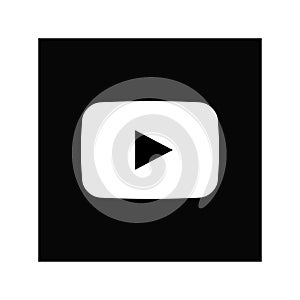 Black and white Youtube logo icon