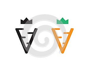 Letter V carrot logo design