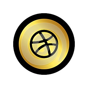 Dribble gold logo type vector
