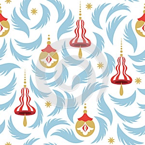 Seamless pattern with christmas branshes, christmas pattern