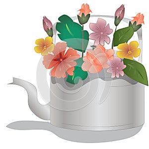 Beautiful Flower Arrangemen on a Teapot