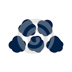 Popcorn icon, food logo vector template design illustration, isolated on white background.