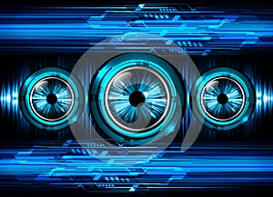 Eye Blue cyber circuit future technology concept background