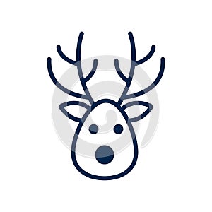 Deer icon decoration logo vector design illustration, isolated on white background.