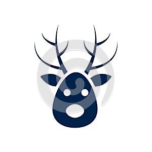 Deer icon decoration logo vector design illustration, isolated on white background.