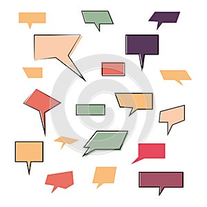 Vintage speech bubbles element set