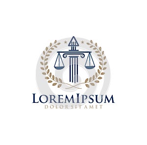 Justice law Logo Template vector illustration design. attorney logo Vector icon