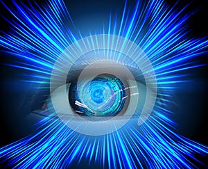 Eye Blue cyber circuit future technology concept background