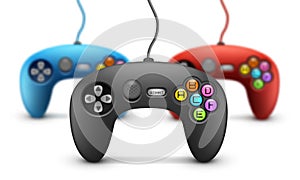 Gamepad concept with the effect of blurring. photo