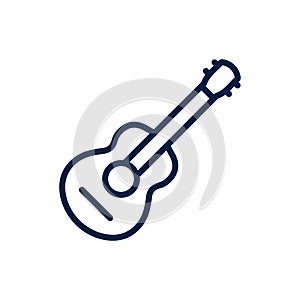 Acoustic guitar icon logo vector design illustration, isolated on white background.