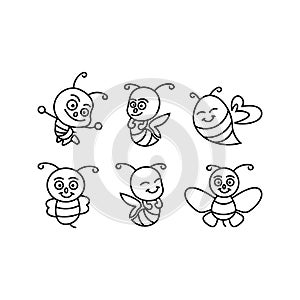 icon Flying bee Flat style vector illustration.