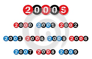 2000s Year Labels | Timeline Clipart and Calendar Headers | Millennial Graphics | Reunion Banners | Aughts Resource photo