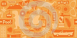 Palm Springs Repeating Pattern | Coachella Valley Landmark Seamless Wallpaper photo