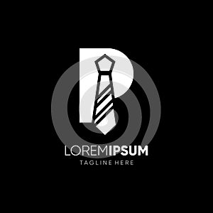 Letter P Tie Elegant Logo Design Vector Icon Graphic photo