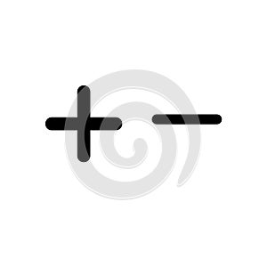Plus and minus flat icon button design vector