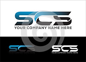 Letter SCS Logo Design
