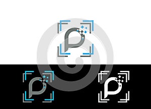 Initial Letter P Logo or Icon Design Vector Image Template