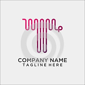 Letter T wire logo design