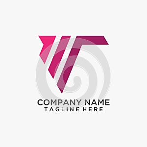 Letter T strip logo design