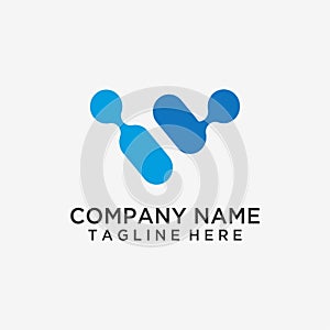 Letter W tech logo design