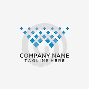 Letter W pixel logo design